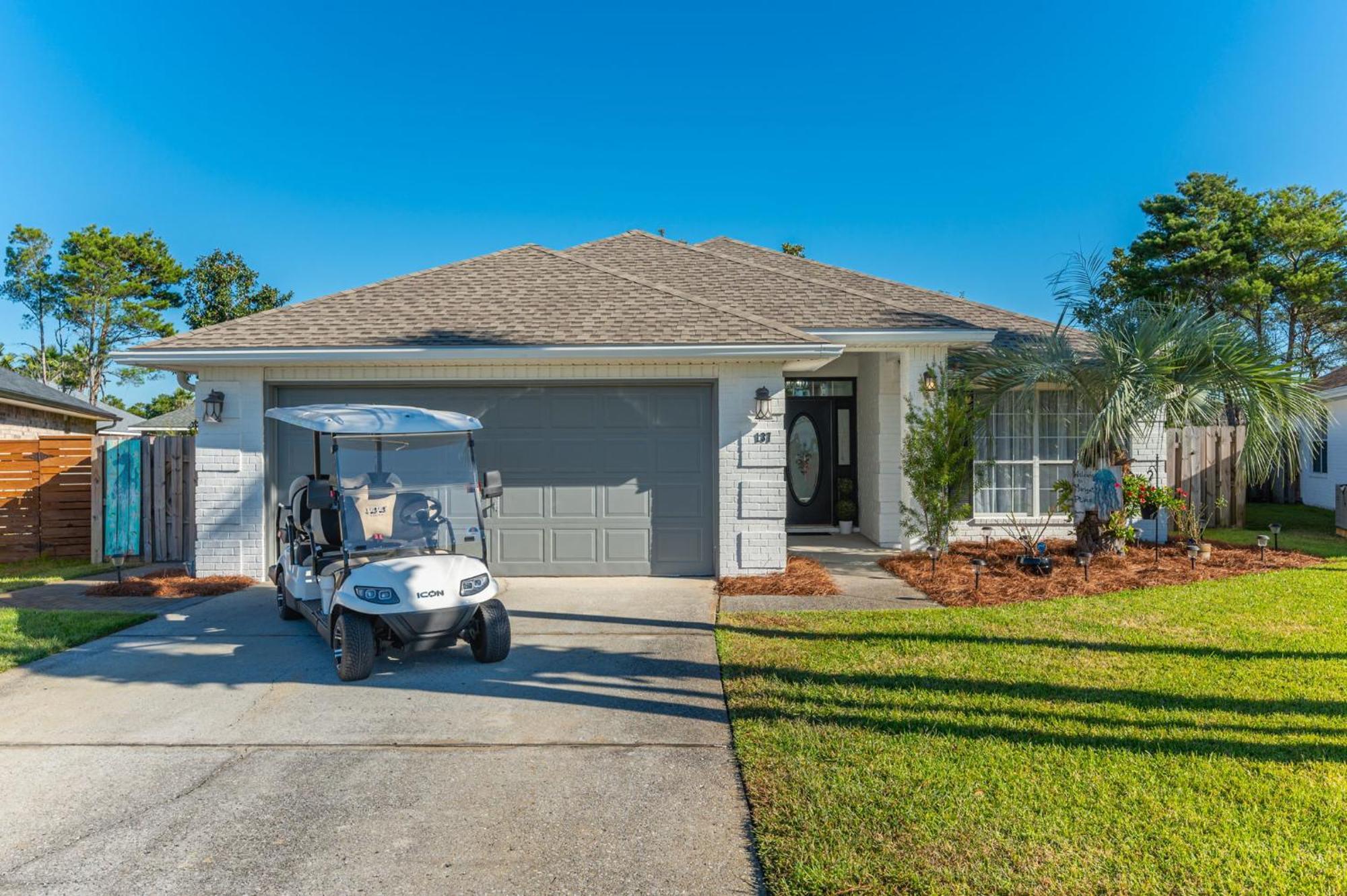 Beautiful Pet Friendly Home! Tropical Pool, Optional Golf Cart & Pool Heat, Minutes To Beach 德斯廷 外观 照片